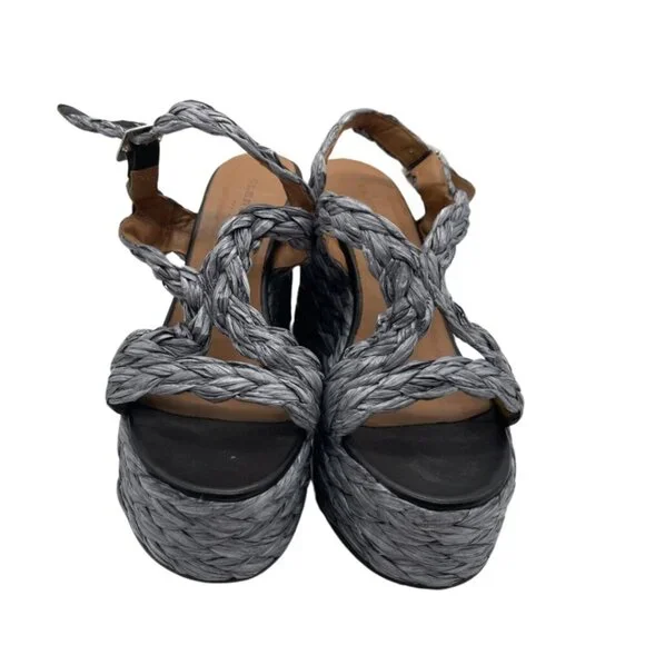 Robert Clergerie Ally Raffia Platform Wedge Sandal Womens Size US 6.5 - Picture 7 of 11